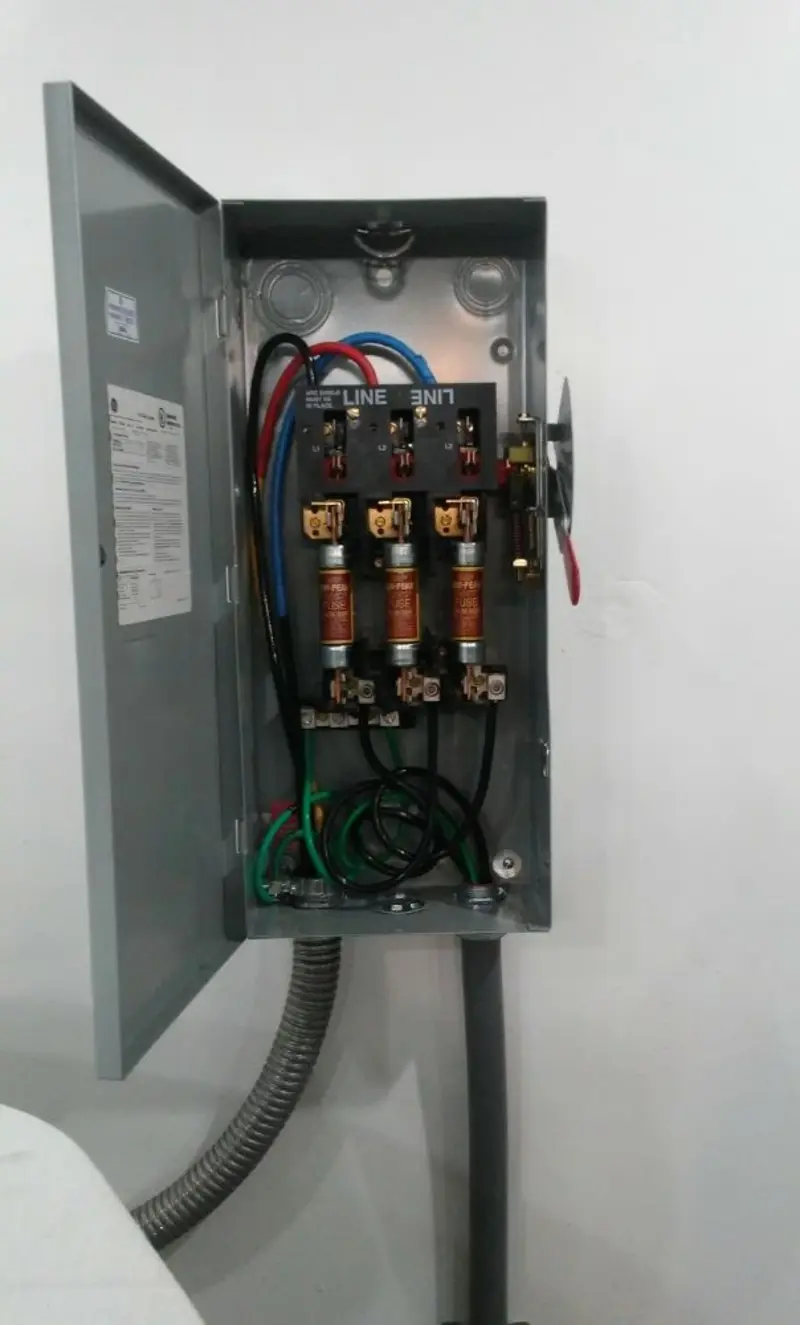 Three-phase disconnect switch installed for Smoke Detector Installation in Tyrone